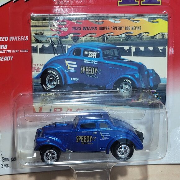 Johnny Lightning Willys Gassers II 1933 Speedy White Lightning Chase Blue 2002 - Picture 1 of 11